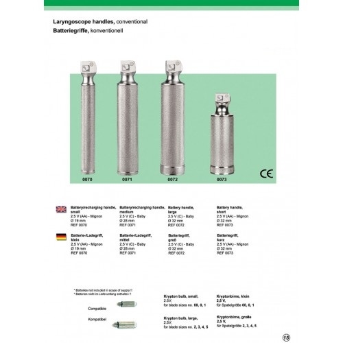 Laryngoscope handles conventional